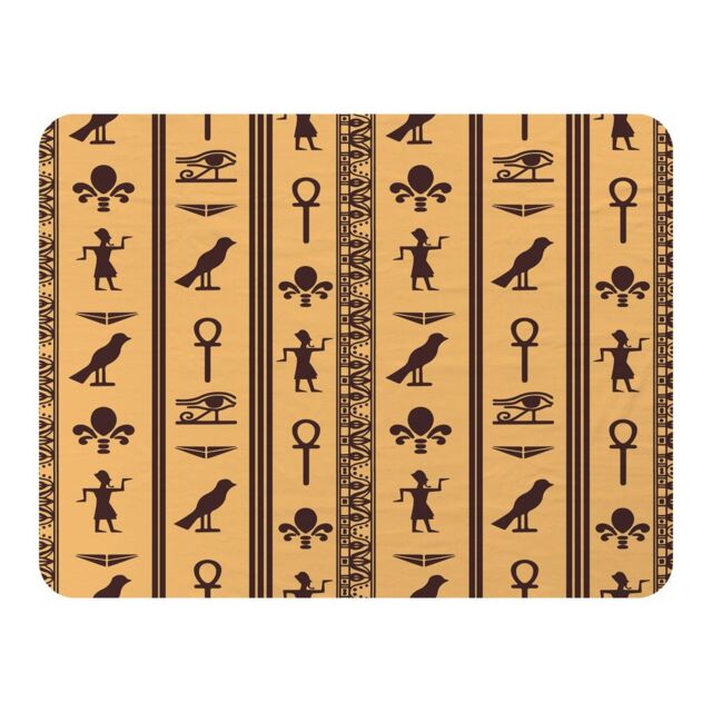 Benjamin Tate Design Eye Of Horus Pharaoh Flowers Pyramid Bird Ankh Blanket in Natural - Size: 120 cm x 150 cm - image 1