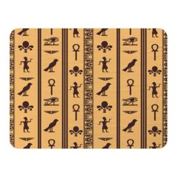 Benjamin Tate Design Eye Of Horus Pharaoh Flowers Pyramid Bird Ankh Blanket in Natural - Size: 120 cm x 150 cm - thumbnail 1