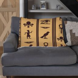 Benjamin Tate Design Eye Of Horus Pharaoh Flowers Pyramid Bird Ankh Blanket in Natural - Size: 120 cm x 150 cm - thumbnail 2