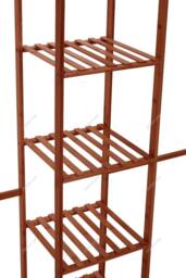 H&O Direct Wooden Clothes Rack Cabinet with Hooks in Brown - thumbnail 3
