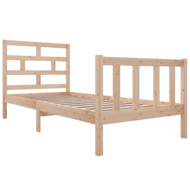 Berkfield Home Beautiful Bed Frame Solid Wood Pine 90x200 cm in Light Oak - image 1