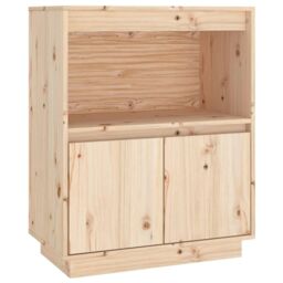 Berkfield Home Sideboard 60x34x75 cm Solid Wood Pine in Brown - Size: 60 x 34 x 75 cm - thumbnail 2