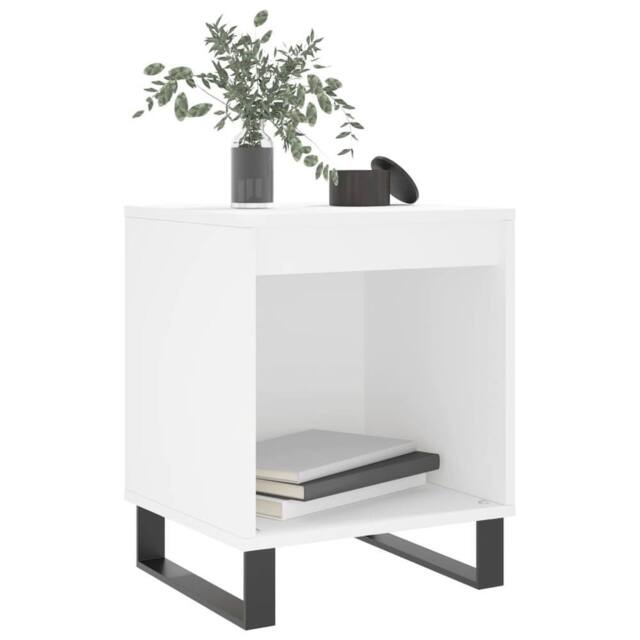 Berkfield Home Modern Bedside Cabinet White 40x35x50 cm Engineered Wood - Size: 40 x 35 x 50 cm - image 1