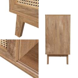 sweeek 150cm sideboard with wood & cane effect, 2 sliding doors in Brown - thumbnail 8