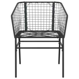 Berkfield Home Beautiful 5 Piece Garden Dining Set Black Poly Rattan Glass - thumbnail 5
