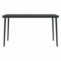 Berkfield Home Beautiful 5 Piece Garden Dining Set Black Poly Rattan Glass - thumbnail 7