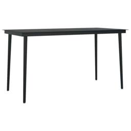 Berkfield Home Beautiful 5 Piece Garden Dining Set Black Poly Rattan Glass - thumbnail 6