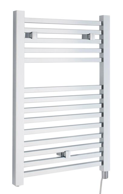 Balterley Electric Vertical Square Towel Rail 200 Watt Chrome 690x 500mm in Silver - image 1