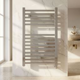 Balterley Electric Vertical Square Towel Rail 200 Watt Chrome 690x 500mm in Silver - thumbnail 8