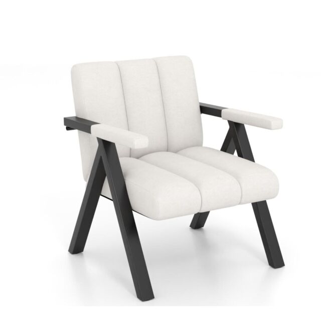 Gymax Oversized Accent Chair Comfy Reading Chair Armchair With Metal Frame in White - image 1