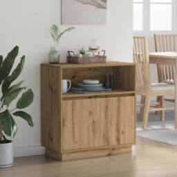 Berkfield Home Sideboard with LED Artisan Oak 71x34, 5x75 cm Engineered Wood in Brown - thumbnail 5