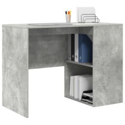 Berkfield Home Writing Desk Concrete grey Wood composite Compact Storage - thumbnail 3