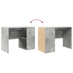 Berkfield Home Writing Desk Concrete grey Wood composite Compact Storage - thumbnail 8