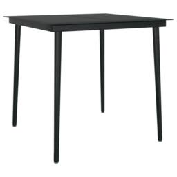 Berkfield Home 5 Piece Garden Dining Set Black PVC Rattan - thumbnail 7