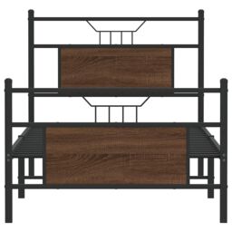 Berkfield Home Bed Frame without Mattress Brown Oak 80x200 cm Engineered Wood - thumbnail 6