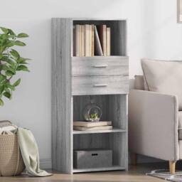 Berkfield Home Highboard Grey Sonoma 50x42.5x124 cm Engineered Wood - thumbnail 1