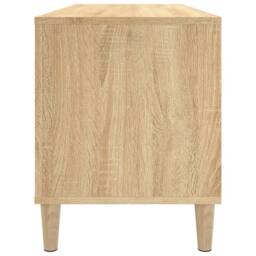 Berkfield Home Record Cabinet Sonoma Oak 100x38x48 cm Engineered Wood in Light Tan - Size: 100 x 38 x 48 cm - thumbnail 6