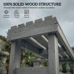 OUTSUNNY Wooden Garden Bench, 2 Seater Slatted Outdoor Bench in Grey - thumbnail 4