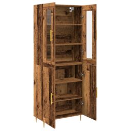 Berkfield Home Highboard Old Wood 69.5x34x180 cm Engineered Wood in Brown - thumbnail 5