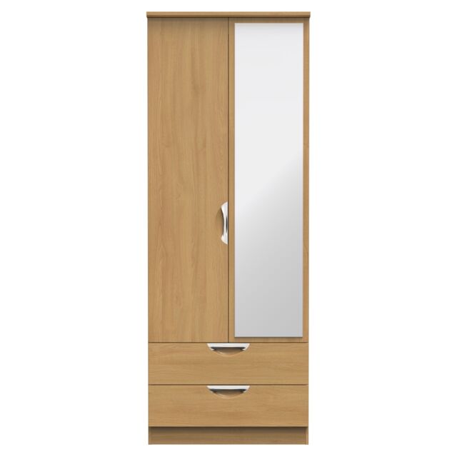 Ready Assembled 2 U Holborn Tall 2 Door 2drw Mirrored Wardrobe (Ready Assembled) in Brown - image 1