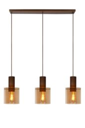 Lucide 'TOLEDO' Dimmable Adjustable Indoor Vintage Bar Pendant Light 3xE27 in Orange