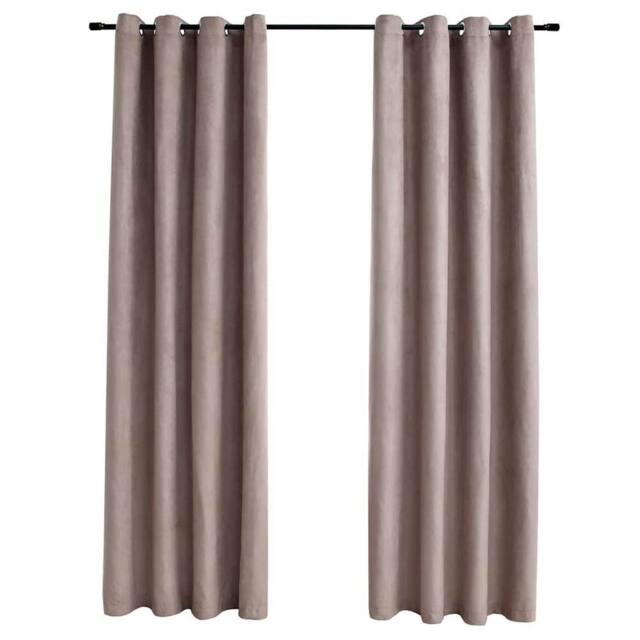 Berkfield Home Blackout Curtains with Metal Rings 2 pcs Taupe 140x245 cm - image 1