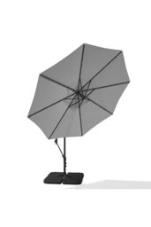 Garden Sanctuary Large 32 LED Lights Cantilever Garden Parasol，Cross Base & Square Base in Light Grey - thumbnail 4