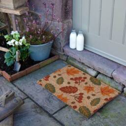 Artsy Mats Autumn Leaves Doormat (60 x 40cm) in Brown - Size: 40 cm x 60 cm - thumbnail 3