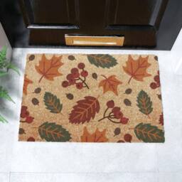 Artsy Mats Autumn Leaves Doormat (60 x 40cm) in Brown - Size: 40 cm x 60 cm - thumbnail 1