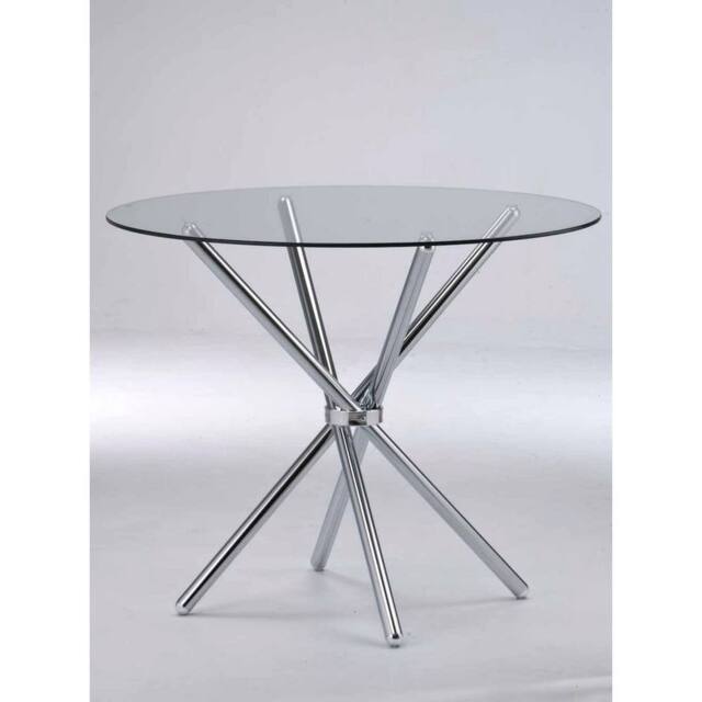 Lemon Pavilion Furniture Casa Dining Table with Glass Top - L90 x W90 x H74.5 cm - Clear - Size: 1 Pack - image 1