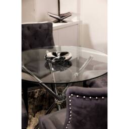 Lemon Pavilion Furniture Casa Dining Table with Glass Top - L90 x W90 x H74.5 cm - Clear - Size: 1 Pack - thumbnail 2