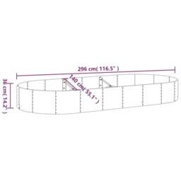 Berkfield Home Garden Raised Bed Powder-coated Steel 296x140x36 cm Grey - Size: 296 x 140 x 36 cm - thumbnail 6