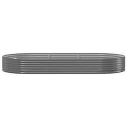 Berkfield Home Garden Raised Bed Powder-coated Steel 296x140x36 cm Grey - Size: 296 x 140 x 36 cm - thumbnail 3