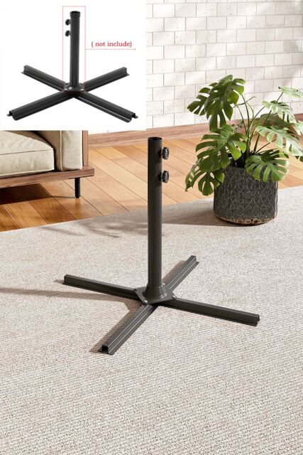 Living and Home Cross Steel Free Standing Umbrella Base（pole is not included） in Black - image 1