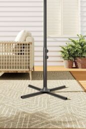 Living and Home Cross Steel Free Standing Umbrella Base（pole is not included） in Black - thumbnail 2