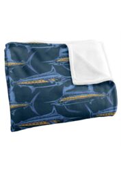 JQ Licensing Billfish Fishing Pattern Silky Touch Super Soft Throw Blanket 152 X 127 cm in White - thumbnail 3
