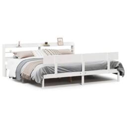 Berkfield Home Beautiful Bed Frame without Mattress White 180x200 cm Super King - thumbnail 3