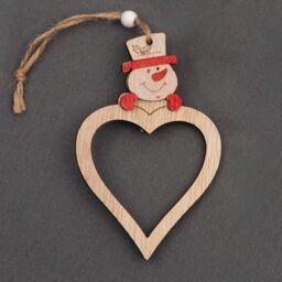 Shatchi Christmas Tree Ornaments Wooden Aesthetic Hanging Decorations Heart Shape 3Pcs in Gold - thumbnail 5