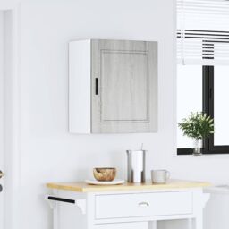 Berkfield Home Kitchen Wall Cabinet¬†Porto Grey Sonoma Engineered Wood in White - thumbnail 3
