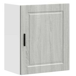Berkfield Home Kitchen Wall Cabinet¬†Porto Grey Sonoma Engineered Wood in White - thumbnail 2