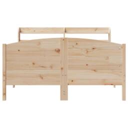 Berkfield Home Bed Frame without Mattress 135x190 cm Double Solid Wood Pine in Light Tan - thumbnail 4