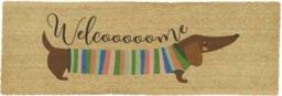 Artsy Mats Welcome Sausage Dog Coir Doormat (120 x 40cm) in Light Tan - Size: 40 cm x 120 cm - thumbnail 4
