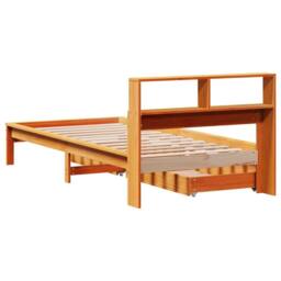 Berkfield Home Bookcase Bed without Mattress Wax Brown 75x190 cm Small Single Solid Wood Pine - thumbnail 6