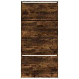 Berkfield Home Shoe Cabinet with 4 Flip-Drawers Smoked Oak 80x21x163.5 cm in Brown - thumbnail 6