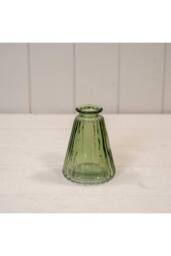 KDMD Vintage Green Ribbed Glass Bottle - Large