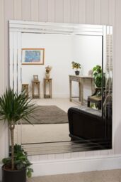 MirrorOutlet Oakley All Glass Triple Edge Bevelled Large Wall Mirror 144 x 116 CM in Silver - Size: 1 Pack - thumbnail 2