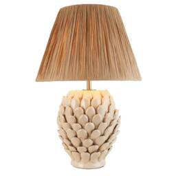 Netlighting Layered Leaf Ivory Table Lamp Raffia Raffia Shade 30cm B22 in Beige - thumbnail 1