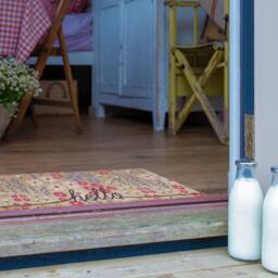 Artsy Mats Hello Scribbly Floral Coir Doormat (120 x 40cm) in Brown - Size: 40 cm x 120 cm - thumbnail 2