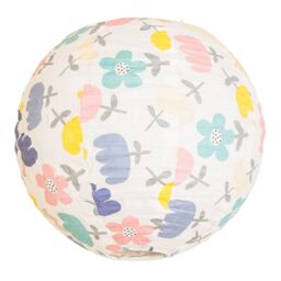 ValueLights Annie Bold Floral Natural Fabric Globe Ball Ceiling Lamp Shade with LED Bulb - thumbnail 2