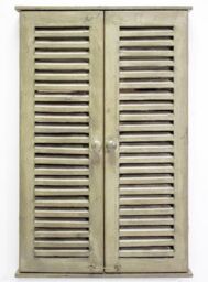 Primrose 2ft 4in x 1ft 6in Country Window Glass Garden Mirror with Shutters - by Reflect™ in Silver - thumbnail 2
